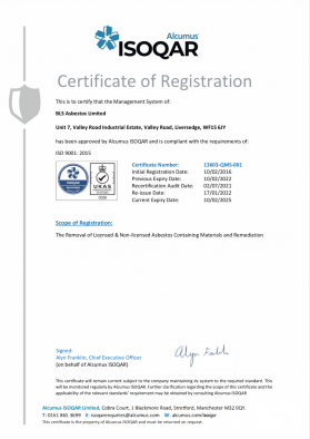 ISO 9001: 2015 certificate of registration